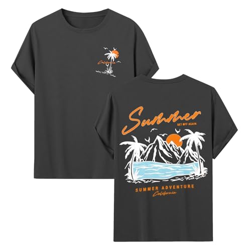 Short Sleeve Crew Neck Summer Backprint Printed Top T-Shirts