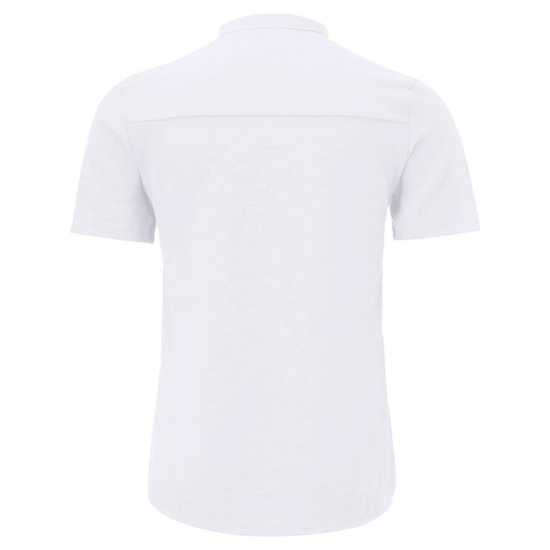 Men's short-sleeved Henley  cotton linen casual shirt