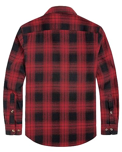 Men's Flannel Plaid Long Sleeve Regular Fit Casual Button Down Shirt