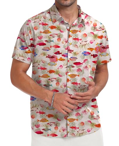 Short Sleeve Button Down Printed Aloha Summer Beach Shirts