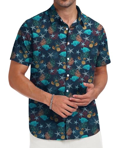 Short Sleeve Button Down Printed Aloha Summer Beach Shirts