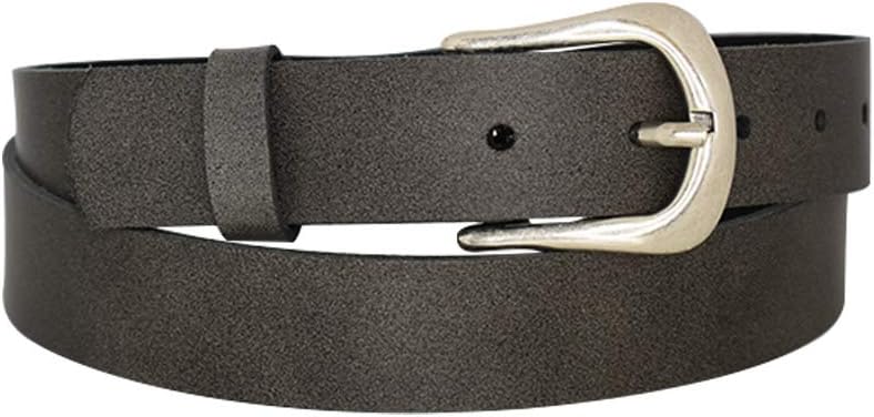 Women's and men's belt, antique silver, nickel-free genuine leather belt buckle