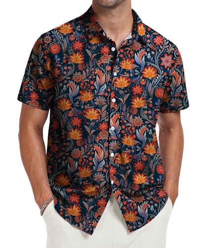 Short Sleeve Button Down Printed Aloha Summer Beach Shirts