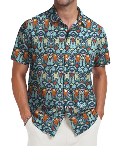 Short Sleeve Button Down Printed Aloha Summer Beach Shirts