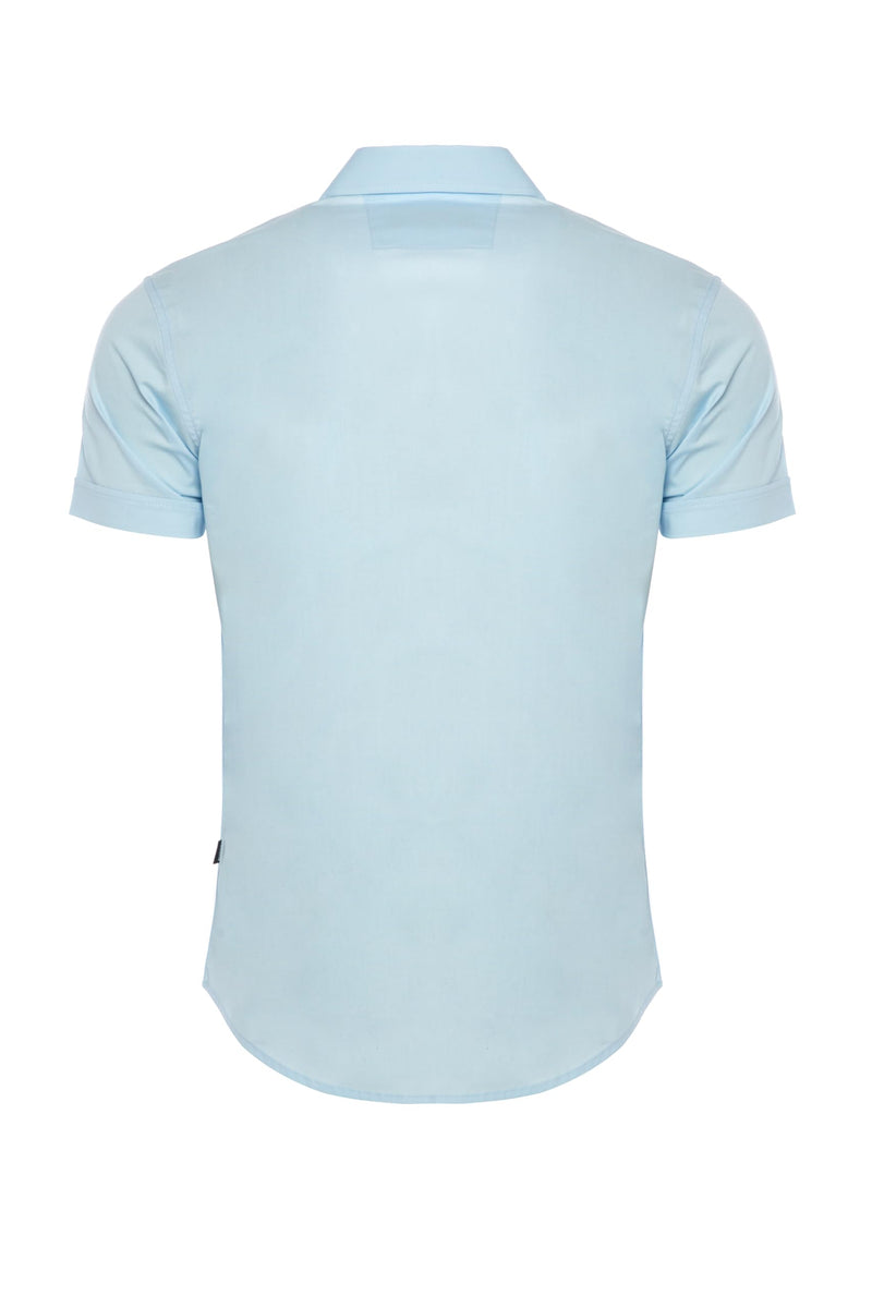 men's short-sleeved shirt, plain summer shirt in regular fit