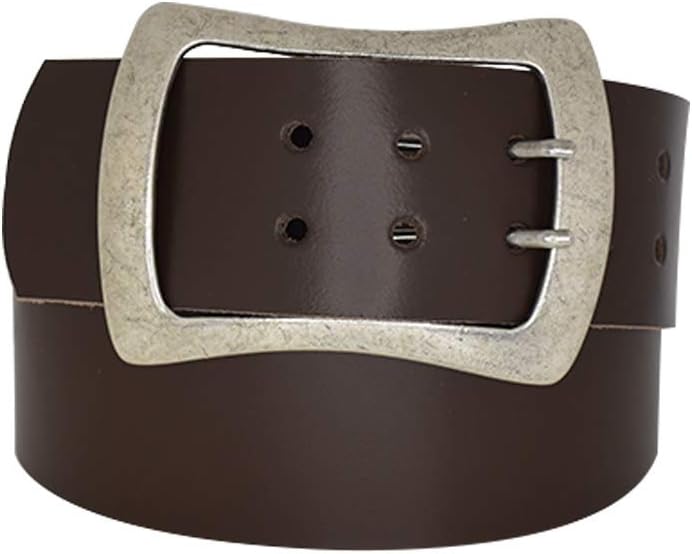 Antique silver nickel free genuine leather belt buckle