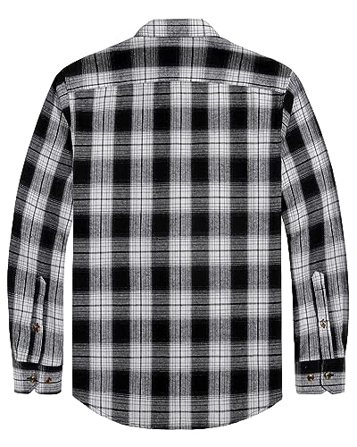 Men's Flannel Plaid Long Sleeve Regular Fit Casual Button Down Shirt