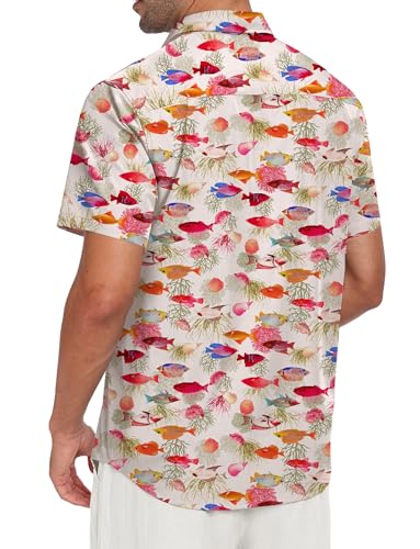 Short Sleeve Button Down Printed Aloha Summer Beach Shirts