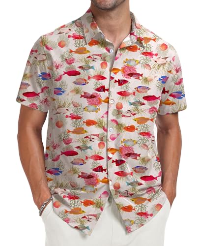 Short Sleeve Button Down Printed Aloha Summer Beach Shirts