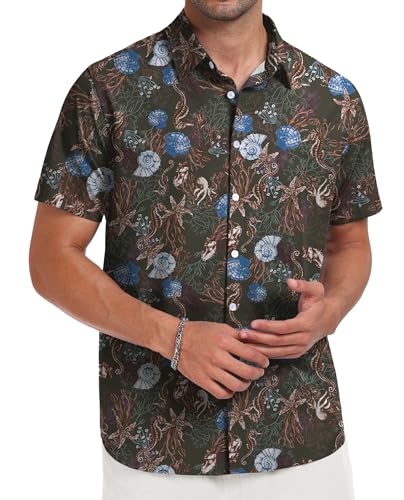 Short Sleeve Button Down Printed Aloha Summer Beach Shirts