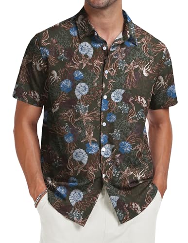 Short Sleeve Button Down Printed Aloha Summer Beach Shirts