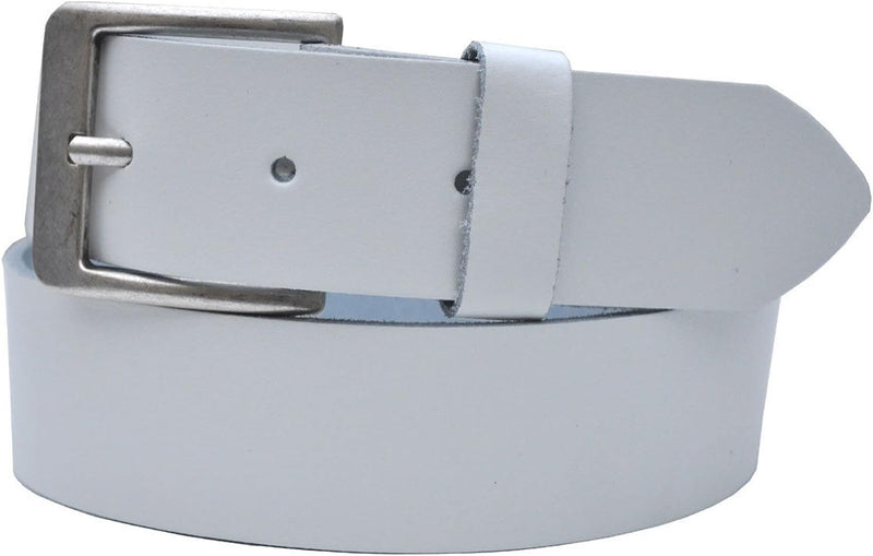 4.5 cm wide, 75 to 150 cm waist width, nickel-free genuine leather belt with antique silver buckle