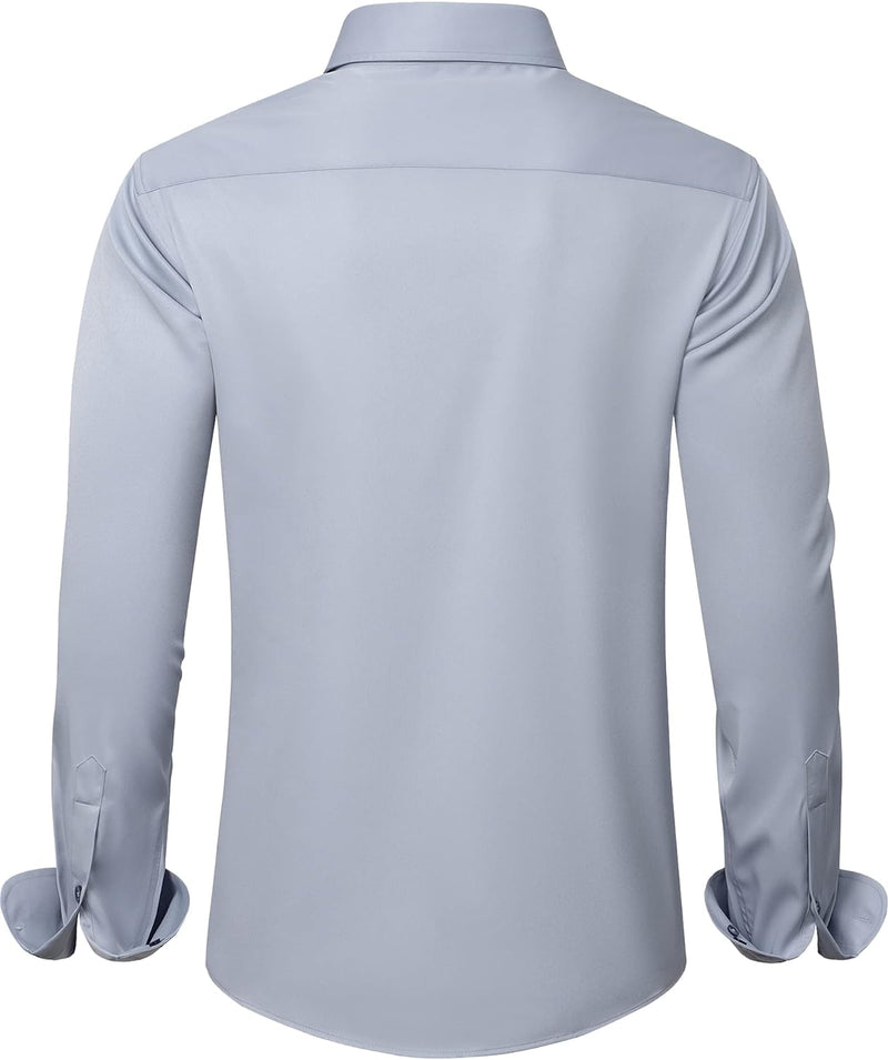 Solides, langärmeliges, faltenfreies Stretch-Hemd für formelle Anlässe