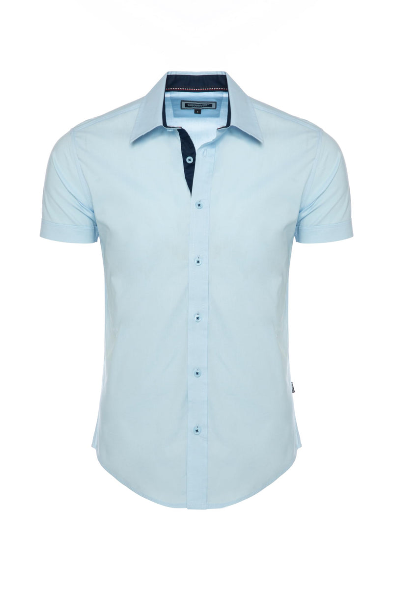 men's short-sleeved shirt, plain summer shirt in regular fit