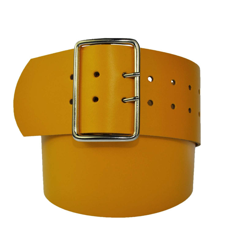 7 cm wide genuine leather belt with square roller buckle,