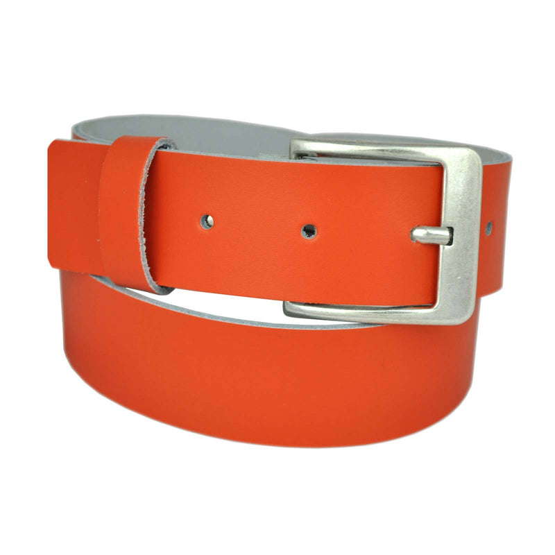 4.5 cm wide, 75 to 150 cm waist width, nickel-free genuine leather belt with antique silver buckle