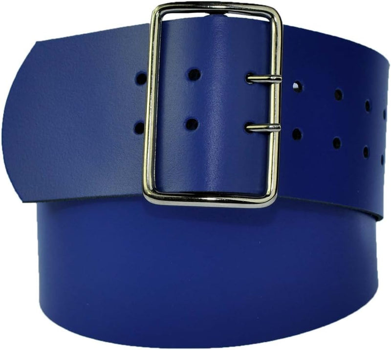 7 cm wide genuine leather belt with square roller buckle,