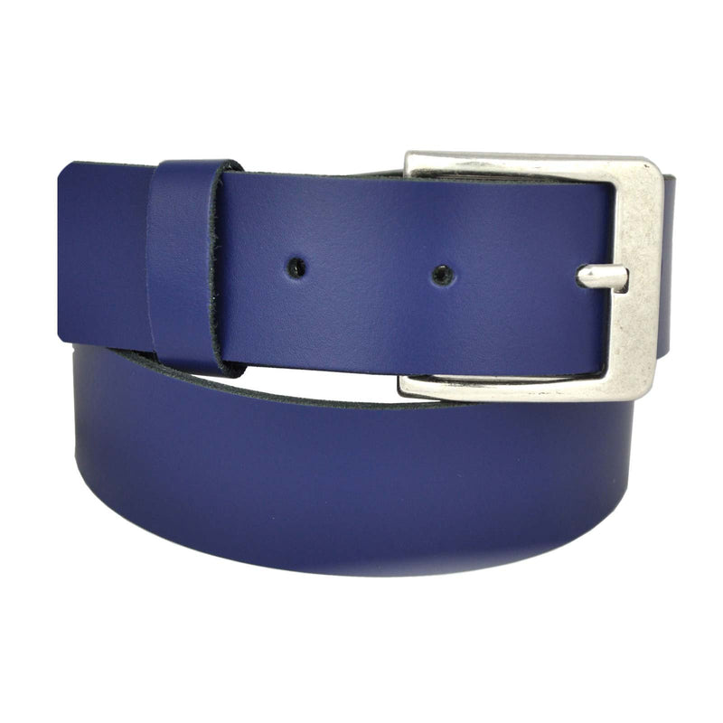 4.5 cm wide, 75 to 150 cm waist width, nickel-free genuine leather belt with antique silver buckle