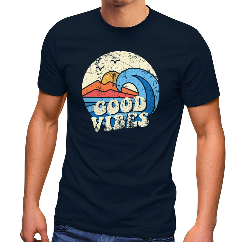 Good Vibes Wave Slogan Design Vintage Retro Fashion T-Shirt