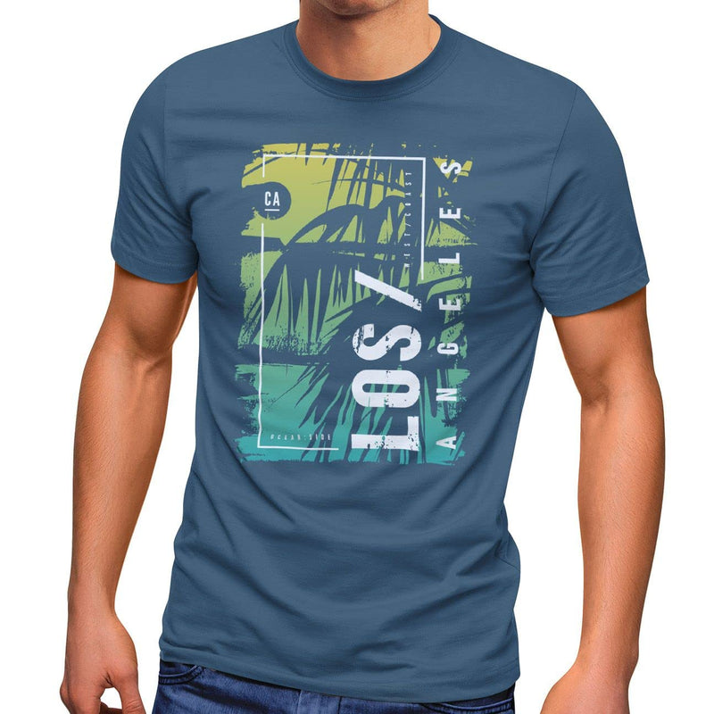 Ocean Side Summer Palm Trees Print Printed Fashion T-Shirt