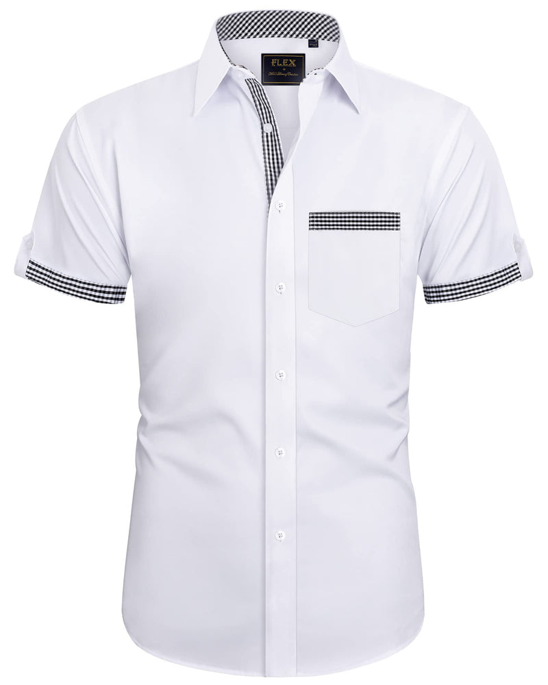 Short Sleeve Dress Shirts with Pocket Wrinkle-Free Business Shirt