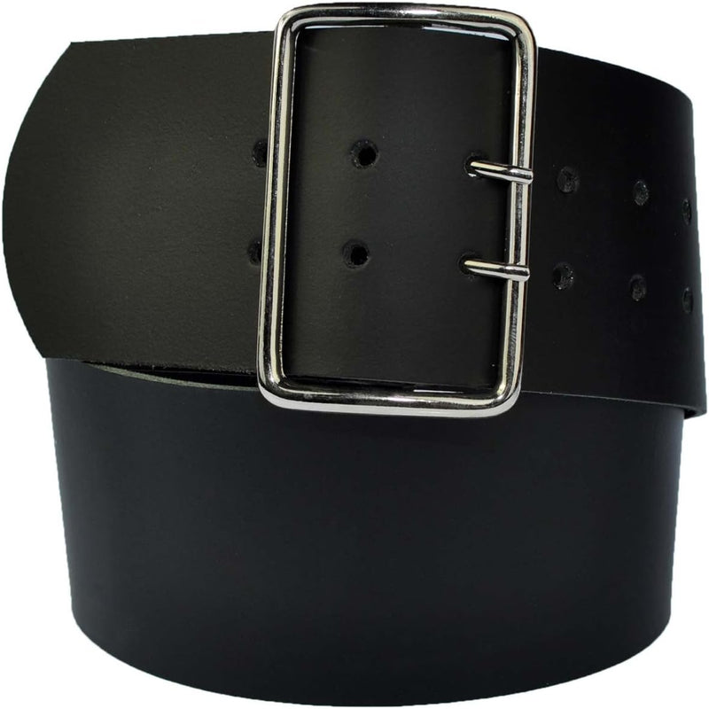 7 cm wide genuine leather belt with square roller buckle,