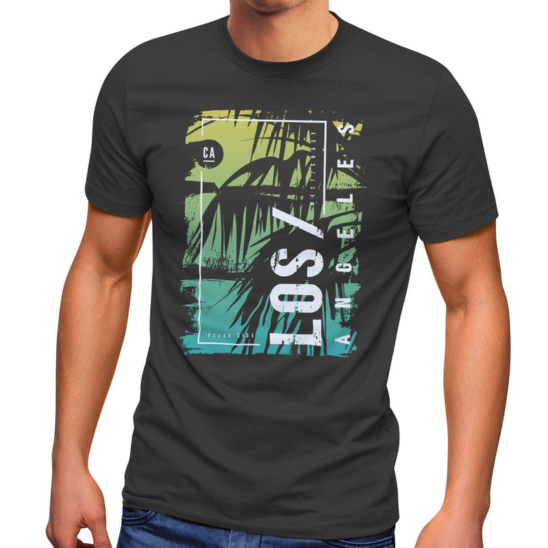 Ocean Side Summer Palm Trees Print Printed Fashion T-Shirt