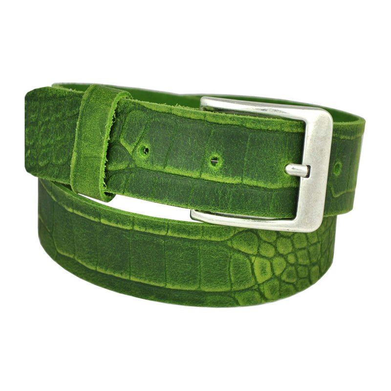 4.5 cm wide, 75 to 150 cm waist width, nickel-free genuine leather belt with antique silver buckle