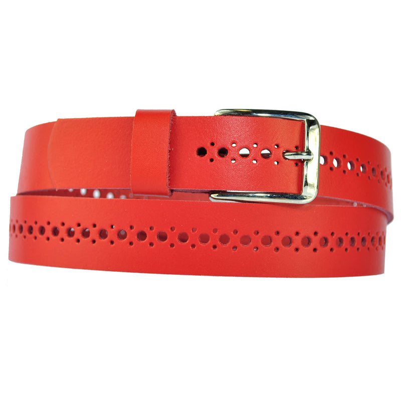 3 cm wide hole belt made of genuine leather (small-large holes)