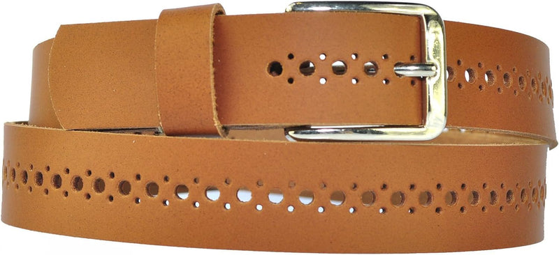 3 cm wide hole belt made of genuine leather (small-large holes)