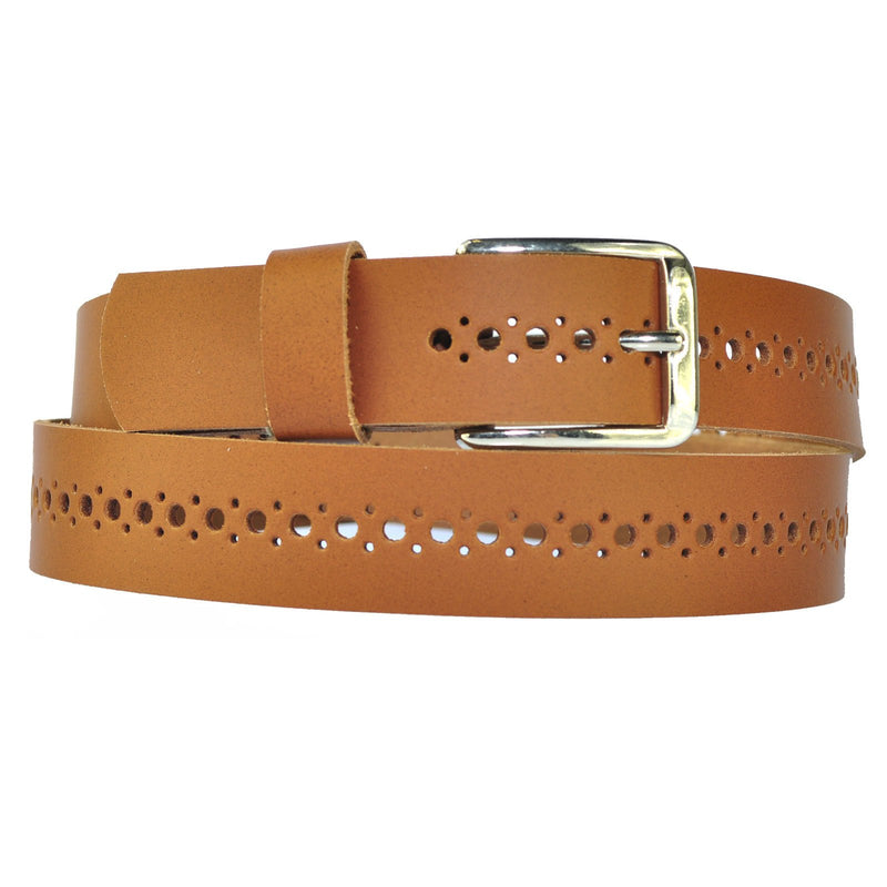 3 cm wide hole belt made of genuine leather (small-large holes)