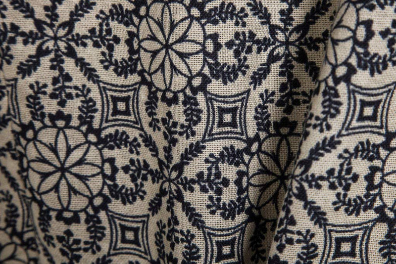 Short Sleeve Regular Fit Linen Blouse Ethnic Printing Hawaiian Shirt