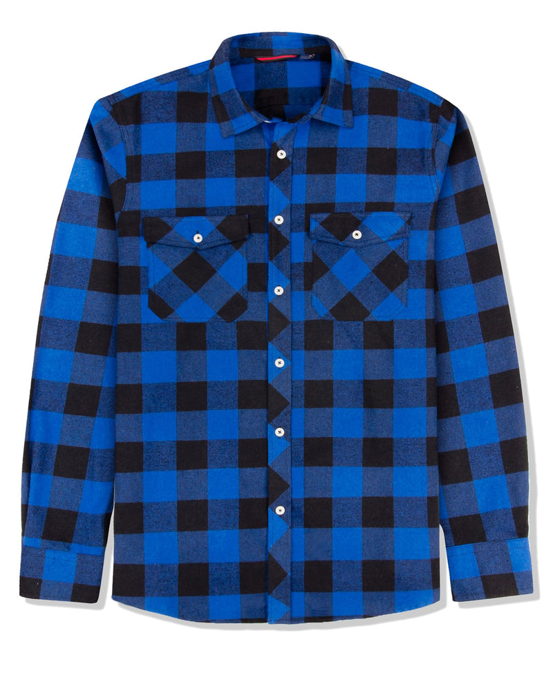 Men's Flannel Plaid Long Sleeve Regular Fit Casual Button Down Shirt