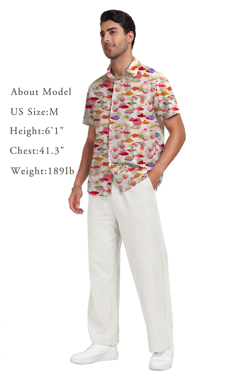 Short Sleeve Button Down Printed Aloha Summer Beach Shirts