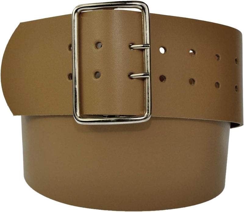 7 cm wide genuine leather belt with square roller buckle,