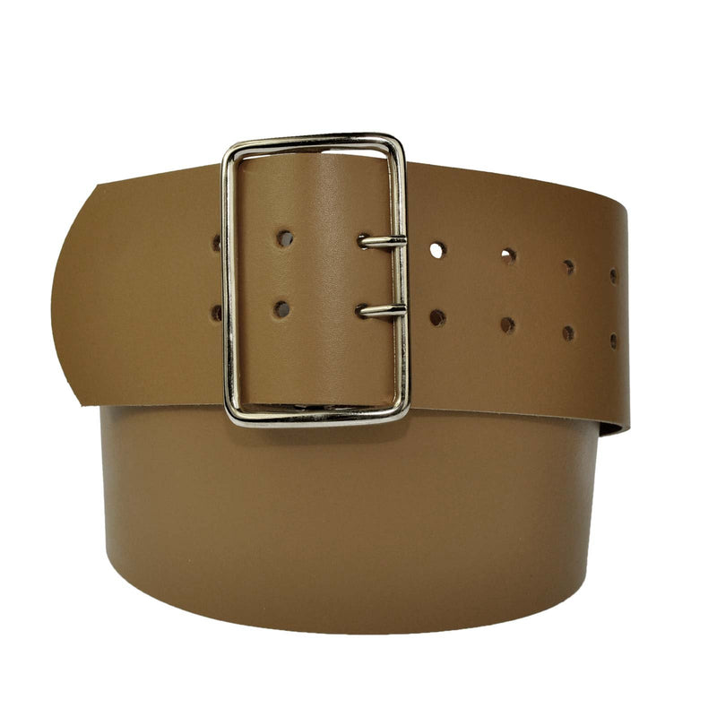 7 cm wide genuine leather belt with square roller buckle,