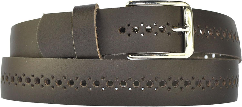 3 cm wide hole belt made of genuine leather (small-large holes)