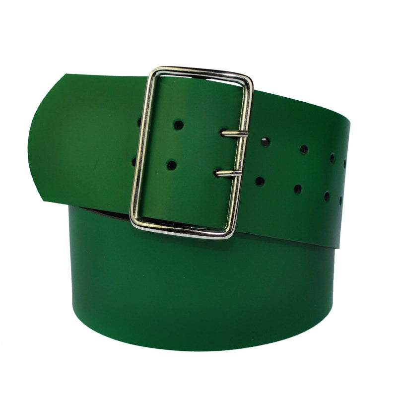 7 cm wide genuine leather belt with square roller buckle,