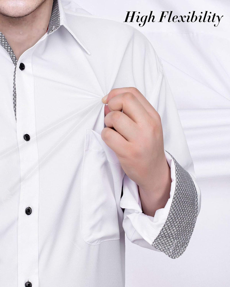 Casual Long Sleeve Stretch Dress Shirt Wrinkle-Free