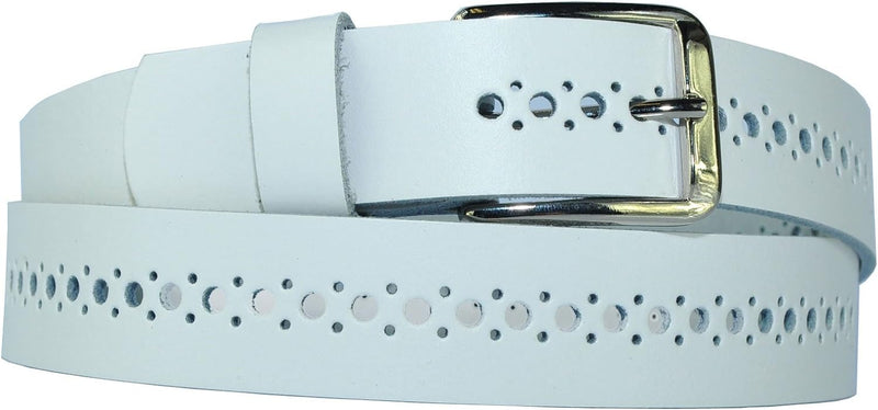 3 cm wide hole belt made of genuine leather (small-large holes)