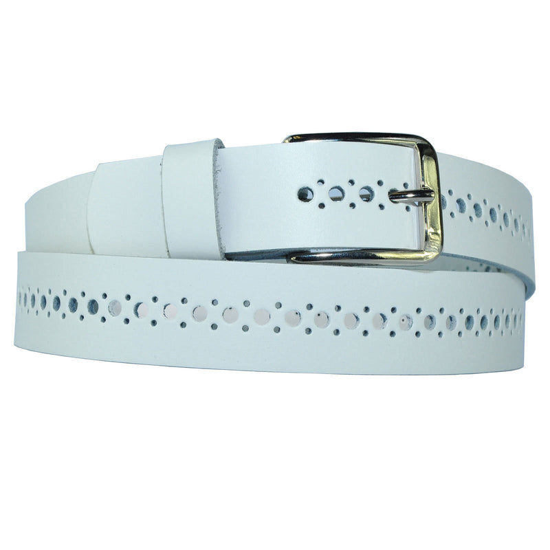 3 cm wide hole belt made of genuine leather (small-large holes)