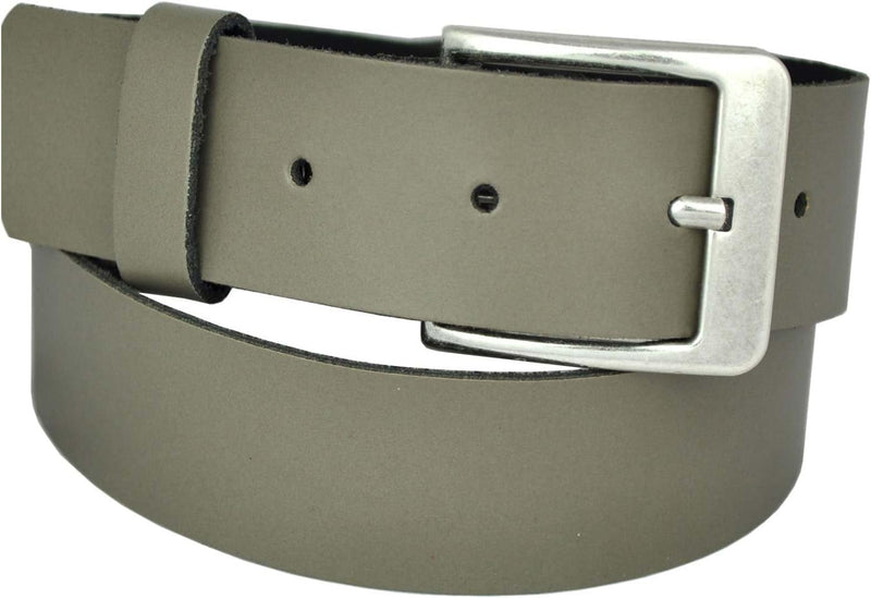 4.5 cm wide, 75 to 150 cm waist width, nickel-free genuine leather belt with antique silver buckle