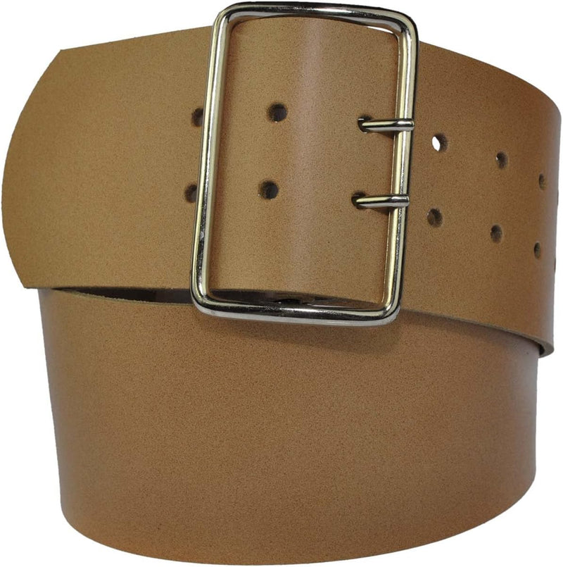 8 cm wide genuine leather belt with 4 square roller buckles