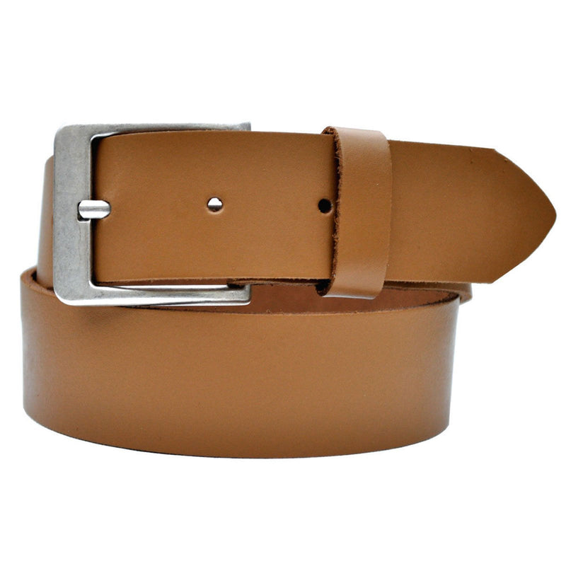 4.5 cm wide, 75 to 150 cm waist width, nickel-free genuine leather belt with antique silver buckle