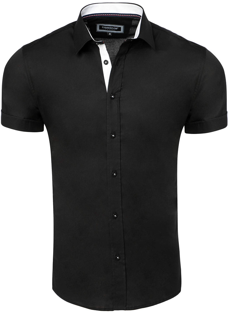 men's short-sleeved shirt, plain summer shirt in regular fit