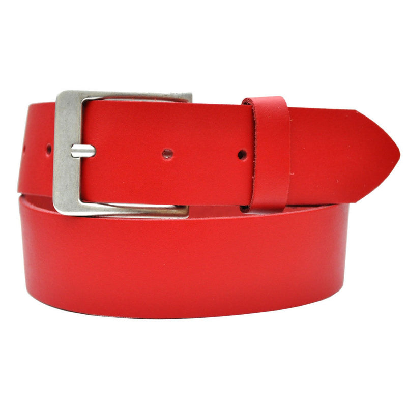 4.5 cm wide, 75 to 150 cm waist width, nickel-free genuine leather belt with antique silver buckle
