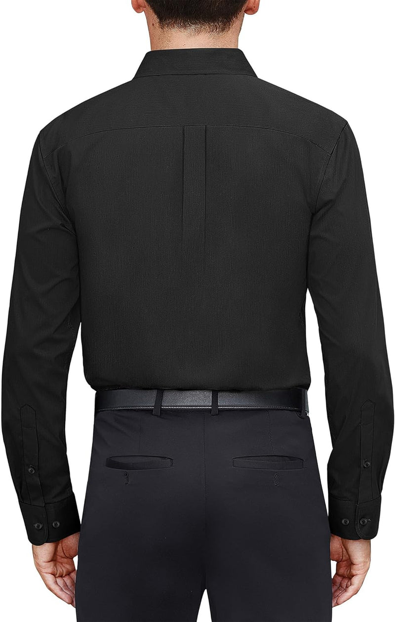 Stretch Stain Shield Long Sleeve Solid Formal Shirt