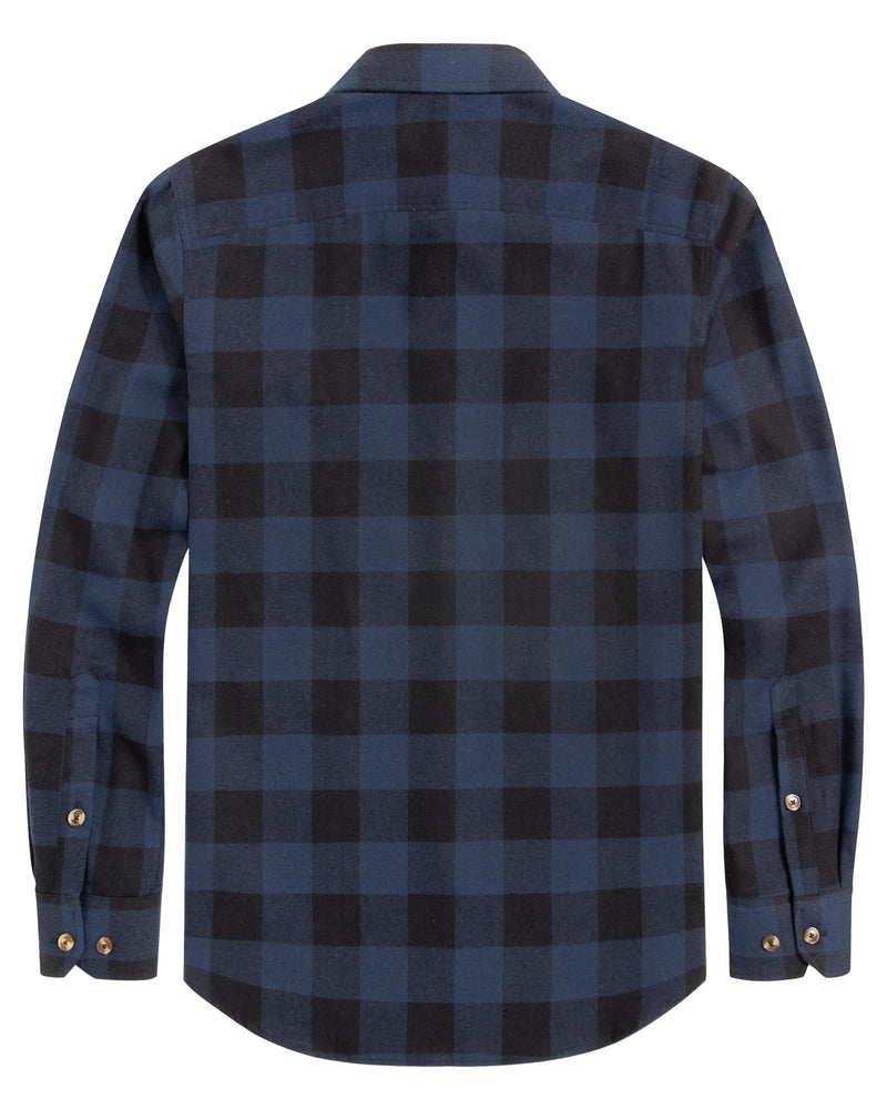 Men's Flannel Plaid Long Sleeve Regular Fit Casual Button Down Shirt