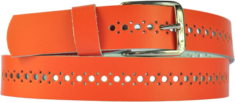3 cm wide hole belt made of genuine leather (small-large holes)