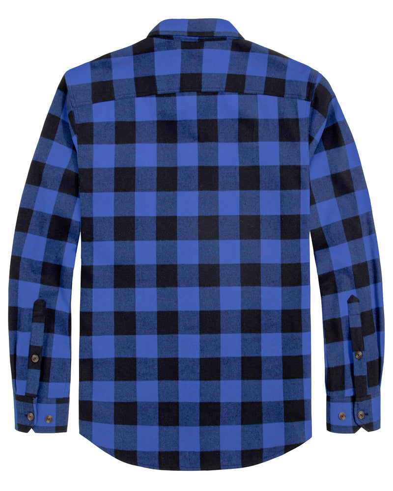 Men's Flannel Plaid Long Sleeve Regular Fit Casual Button Down Shirt